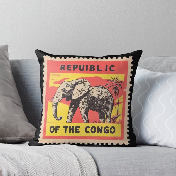 Item preview, Vintage Republic of the Congo Postage Stamp Art - African Elephant & Palm designed and sold by tiigerdad.