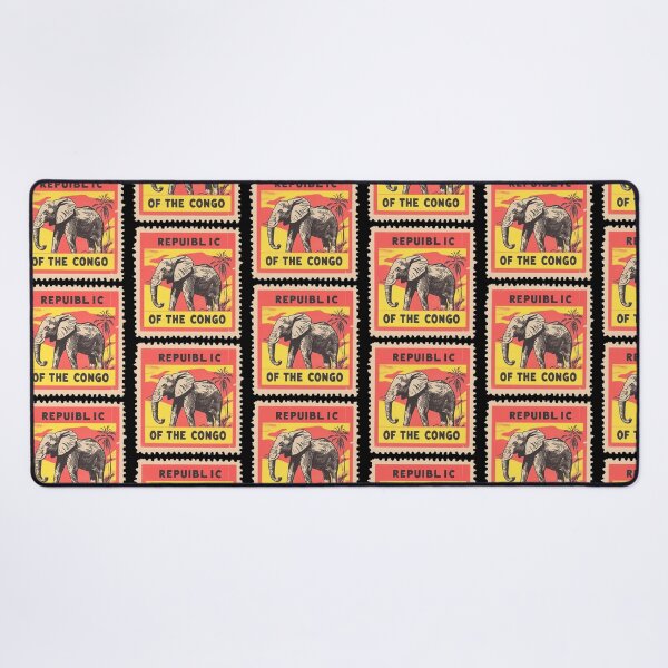 Item preview, Vintage Republic of the Congo Postage Stamp Art - African Elephant & Palm designed and sold by tiigerdad.