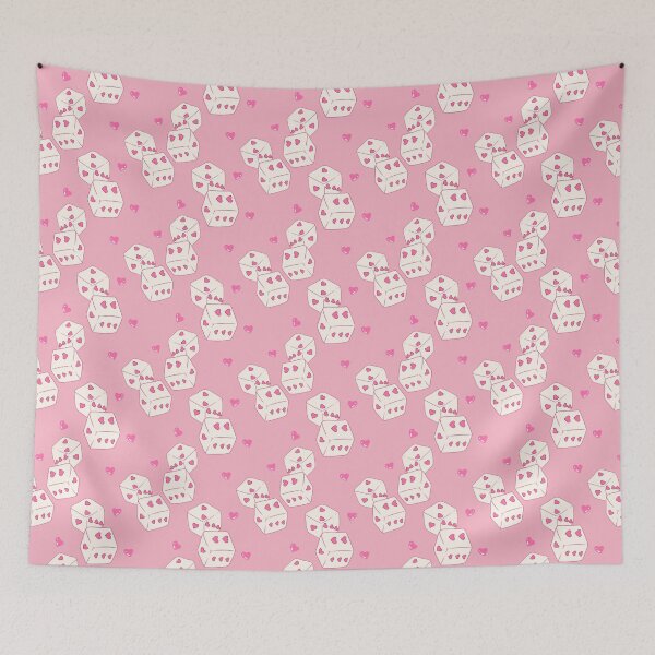 Item preview, Valentine Dice Pattern – Pink Heart Dice Sticker & Seamless Design designed and sold by thank you.
