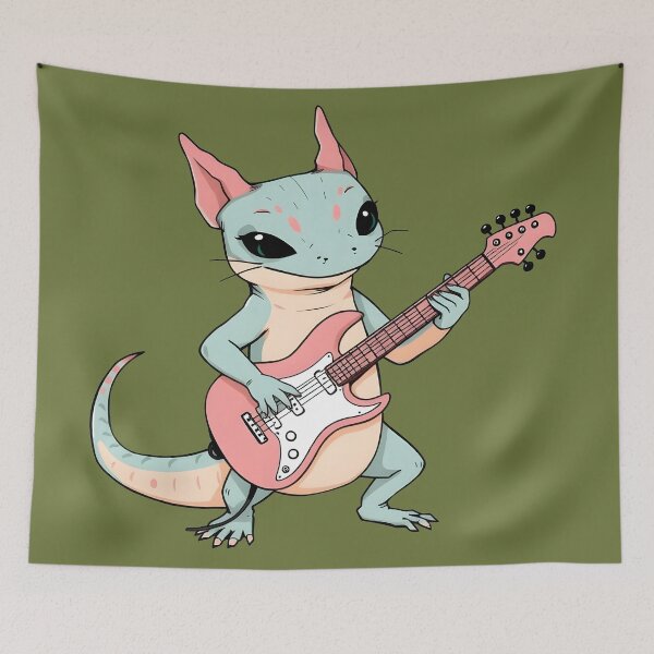 Item preview, Pastel Punk Rock Axolotl Playing Guitar - Soft Grunge Aesthetic Kids Design designed and sold by Amplify-n-Co.