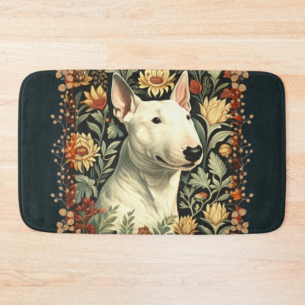 Item preview, English Bull Terrier Vintage Botanical Tapestry designed and sold by AntiqueImages.