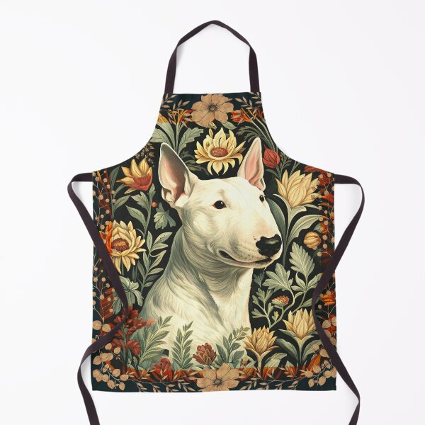 Item preview, English Bull Terrier Vintage Botanical Tapestry designed and sold by AntiqueImages.