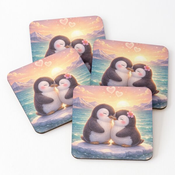 Item preview, Forever Together – Cute Penguin Love in the Sea designed and sold by ArtByKapil.
