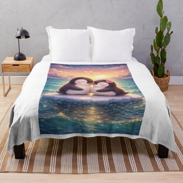 Item preview, Forever Together – Cute Penguin Love in the Sea designed and sold by ArtByKapil.