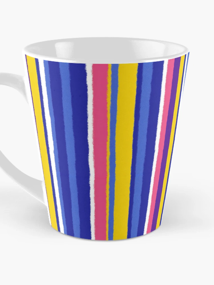 Thumbnail 3 of 4, Coffee Mug, Colorful Retro Racing Stripes Pattern designed and sold by bubblegoth.