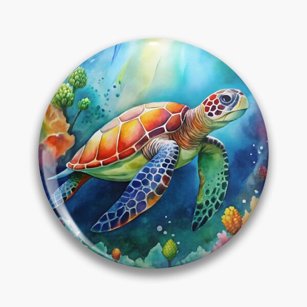 Item preview, Painted Sea Turtle designed and sold by trendspatterns.