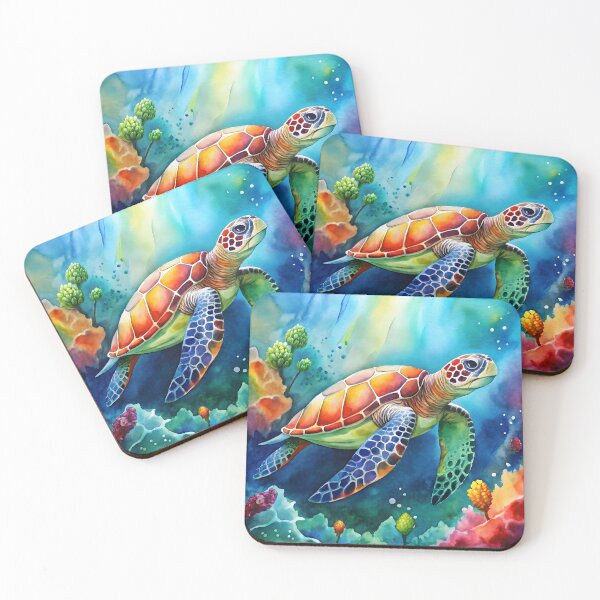 Item preview, Painted Sea Turtle designed and sold by trendspatterns.