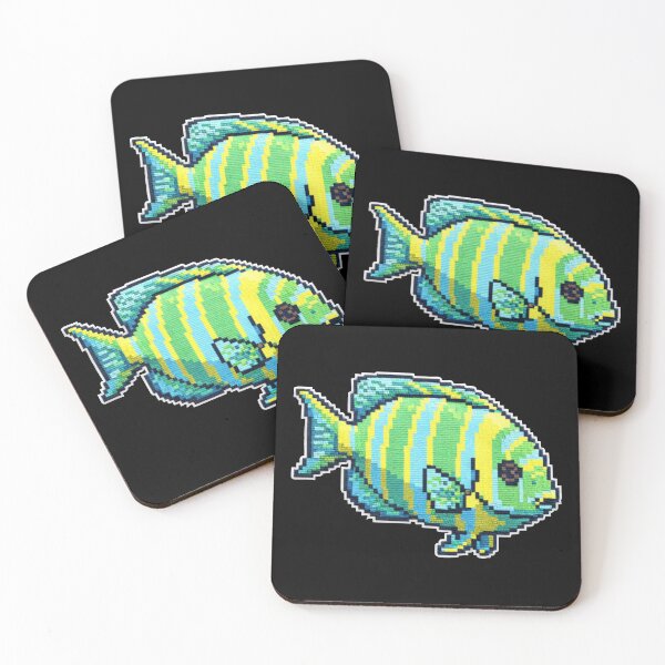 Item preview, Majestic Angelfish - Royal Blue and Yellow Embroidery Style Art designed and sold by NandaFajarSu.