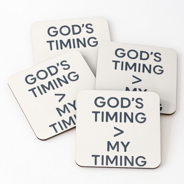 Item preview, God’s Timing > My Timing – Faith Quote Christian Minimal Typography Design designed and sold by astersgraphics.