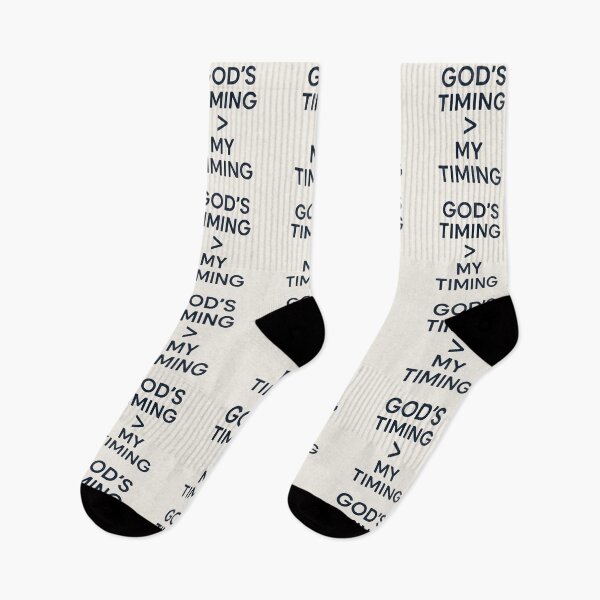 Item preview, God’s Timing > My Timing – Faith Quote Christian Minimal Typography Design designed and sold by astersgraphics.