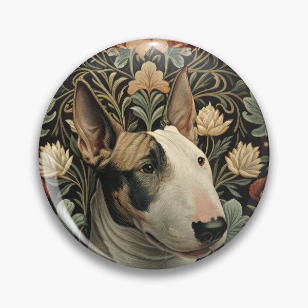 Item preview, Brindle and White English Bull Terrier Botanical designed and sold by AntiqueImages.