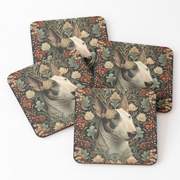 Item preview, Brindle and White English Bull Terrier Botanical designed and sold by AntiqueImages.