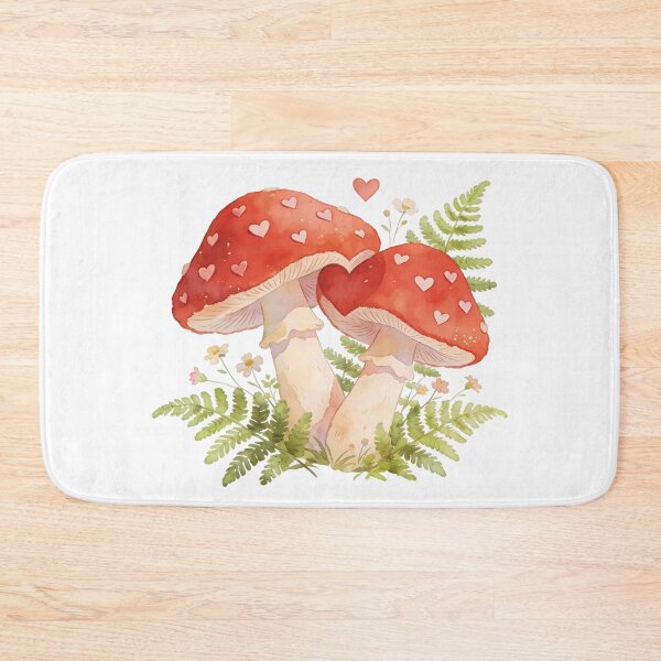 Item preview, Watercolor Mushroom Heart Cottagecore Valentine designed and sold by Flowing Colurs.