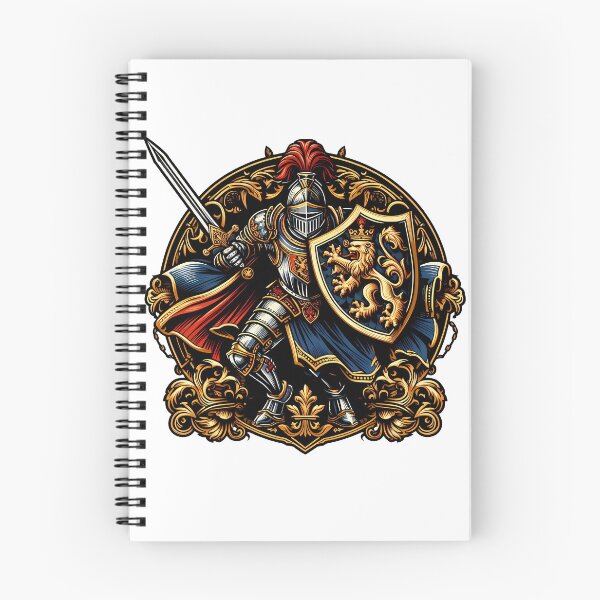 Item preview, Medieval Knight Lion Shield Heraldic Emblem Art designed and sold by DrawDrip.