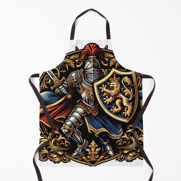 Item preview, Medieval Knight Lion Shield Heraldic Emblem Art designed and sold by DrawDrip.