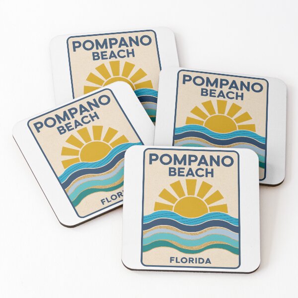 Item preview, Pompano Beach Florida - Road Sign designed and sold by TheOldMittenIllustrated.