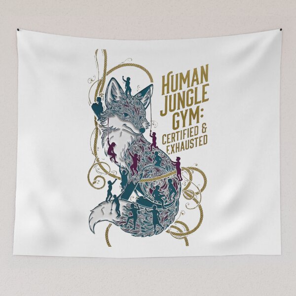 Item preview, Human Jungle Gym Fox Tee | Certified & Exhausted Funny Mom Shirt designed and sold by YMLux.