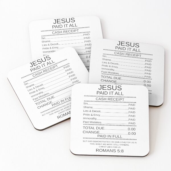 Item preview, Jesus Paid It All Cash Receipt Christian, Romans 5:8 designed and sold by ChaaiTee.