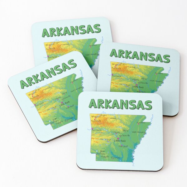 Item preview, Arkansas State Map - Cities and Topography Edition designed and sold by mashmosh.