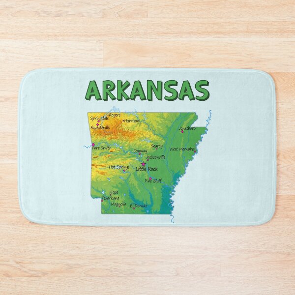 Item preview, Arkansas State Map - Cities and Topography Edition designed and sold by mashmosh.