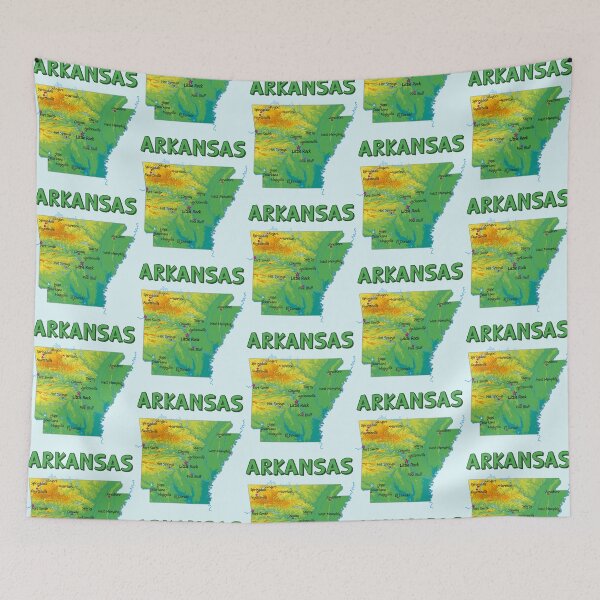Item preview, Arkansas State Map - Cities and Topography Edition designed and sold by mashmosh.