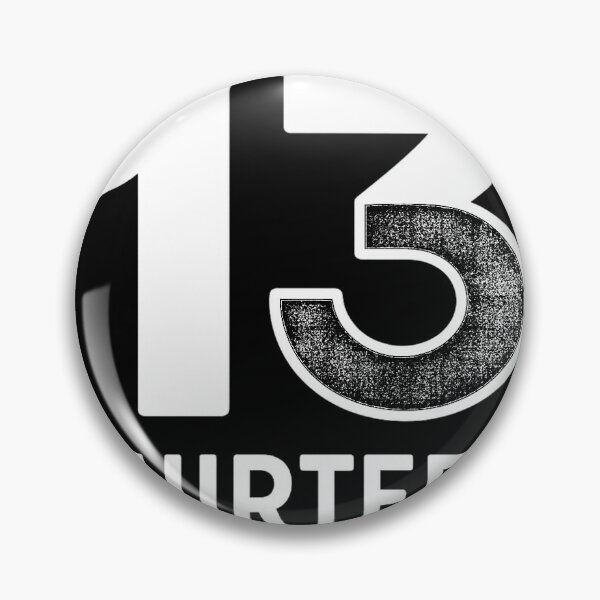 Item preview, "Thirteen" lucky number with minimalist text (black and white negative ver) designed and sold by Moonshroomarts.