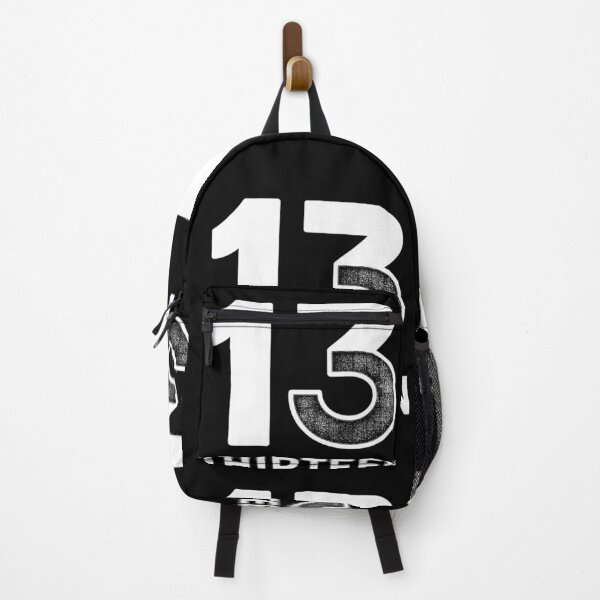 Item preview, "Thirteen" lucky number with minimalist text (black and white negative ver) designed and sold by Moonshroomarts.