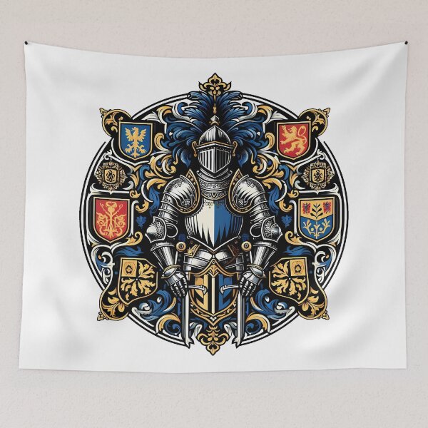 Item preview, Medieval Knight Coat Arms Heraldic Shield Emblem designed and sold by DrawDrip.