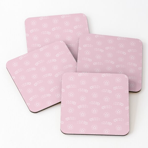 Item preview, pink and white shooting star doodles pattern designed and sold by winterpumpkin.