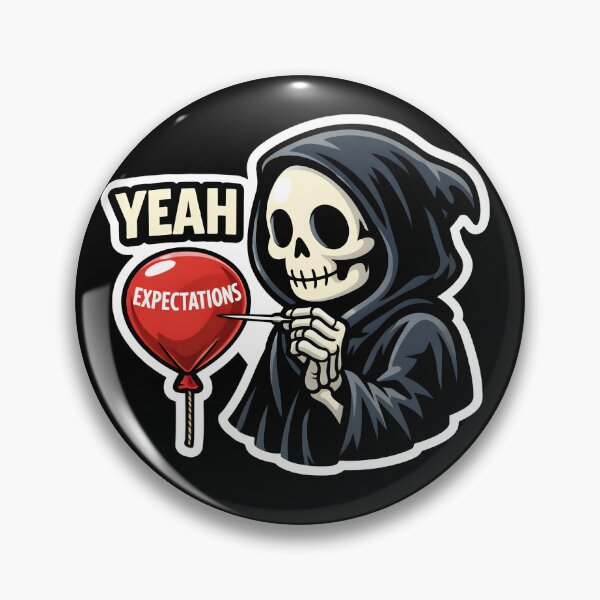 Item preview, Funny Grim Reaper Popping Expectations Balloon Dark Humor Sticker designed and sold by Ayarachi.