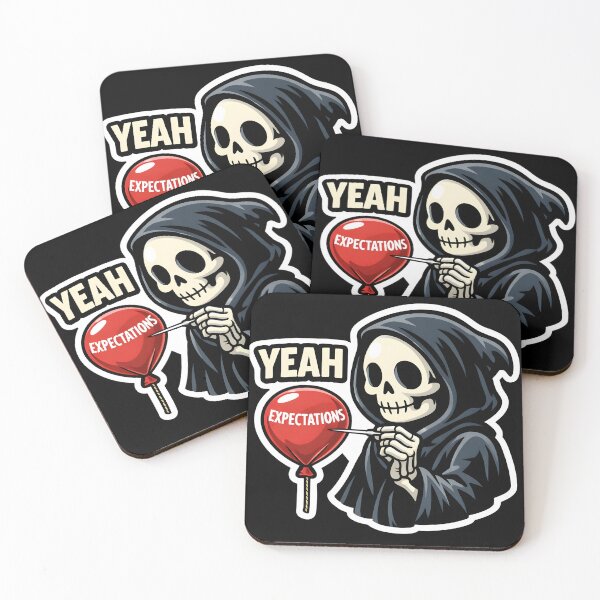 Item preview, Funny Grim Reaper Popping Expectations Balloon Dark Humor Sticker designed and sold by Ayarachi.