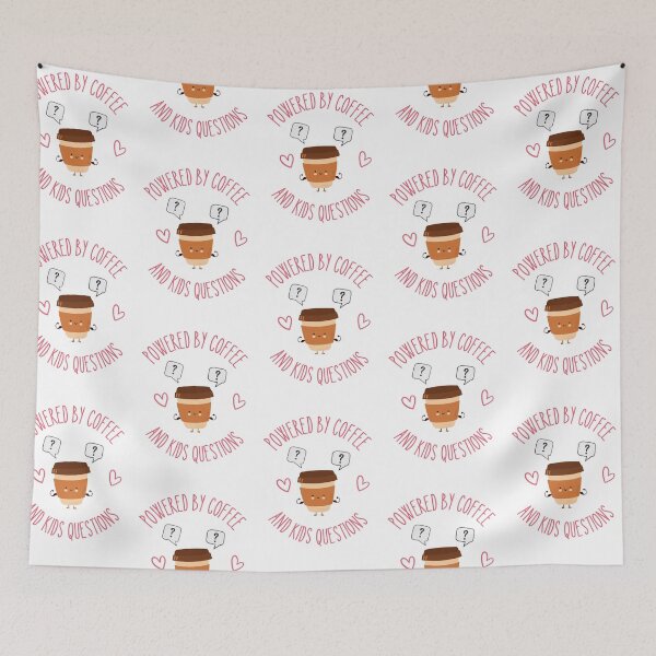 Item preview, Powered by Coffee and Kid Questions designed and sold by MySpunkyThreads.