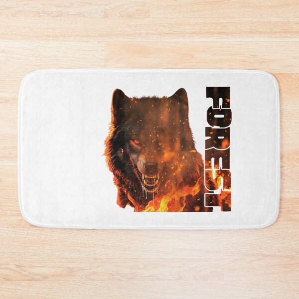Item preview, Burning Wolf Forest – Fire Typography Art designed and sold by TeezOfMadness.