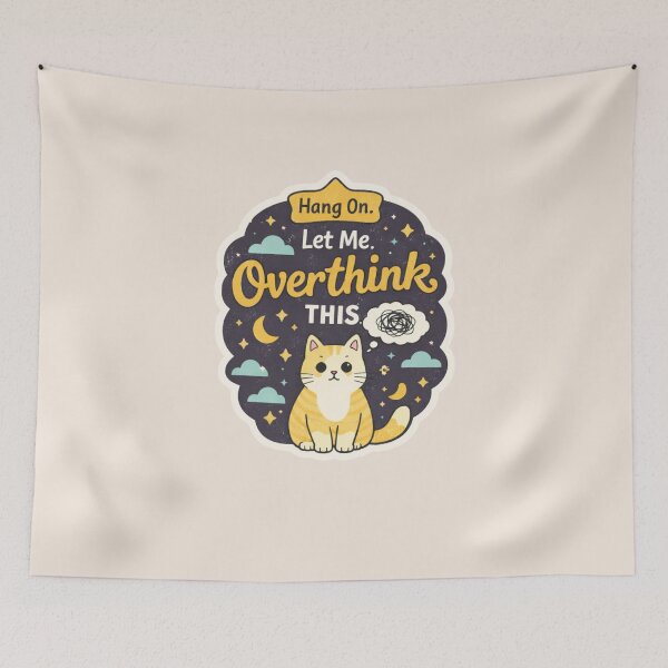 Item preview, Hang On. Let Me Overthink This - Cute Cat Overthinking designed and sold by Nature's Palette.
