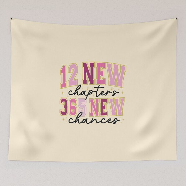Item preview, 12 New Chapters 365 New Chances – Motivational Quote Typography Design designed and sold by TshirtMyMom.