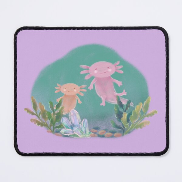 Item preview, Axolotl in a crystal lake purple background designed and sold by NaliniLe.