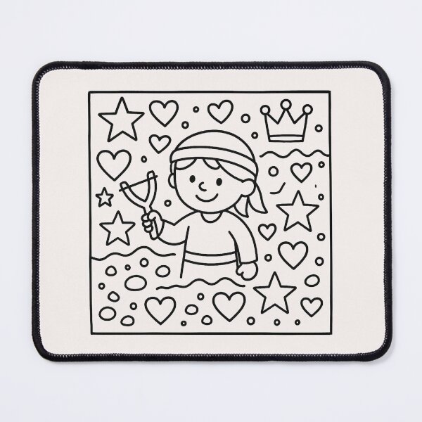 Item preview, Bible Coloring Page for Kids – Young David with Slingshot (Printable Christian Activity) designed and sold by astersgraphics.