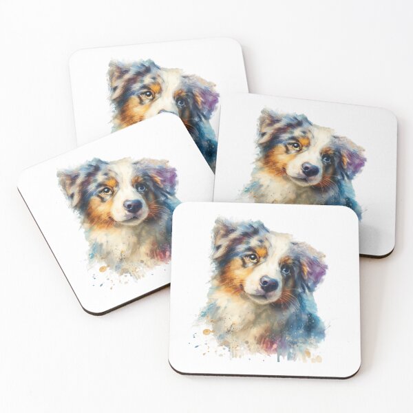 Item preview, Sassy Australian Shepherd – Animation-Inspired Watercolor Dog Portrait designed and sold by Cafecito & Cultura.