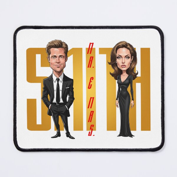 Item preview, Funny caricature of Mr. and Mrs. Smith Angelina Jolie and Brad Pitt designed and sold by vectorlove.
