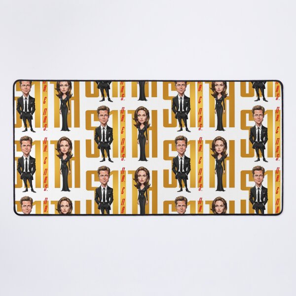 Item preview, Funny caricature of Mr. and Mrs. Smith Angelina Jolie and Brad Pitt designed and sold by vectorlove.