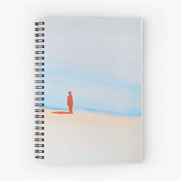 Item preview, Solitary Figure on Beach | Minimalist Seascape Watercolor Painting  designed and sold by AngelaMarieArt.