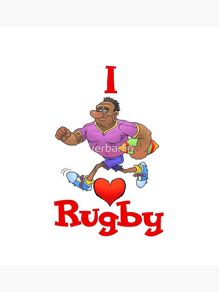 Lámina Fotográfica Ilustración De Dibujos Animados De Un Jugador De Rugby De Verbarlin 6330