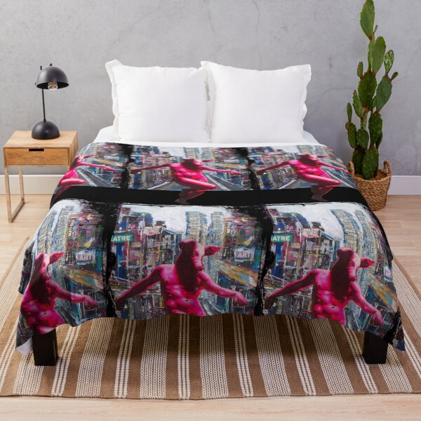 Item preview, street, animals, pig, original design, art collage, city, skyscrypers, designed and sold by NessArtByEwa.