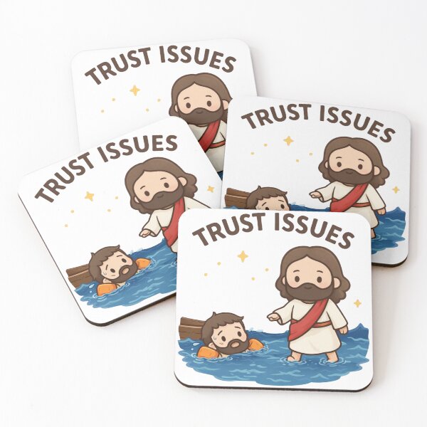 Item preview, Chibi Pocket Jesus Christ Walking on Water with Peter - Christian Trust Issues designed and sold by Blood Washed Apparel.