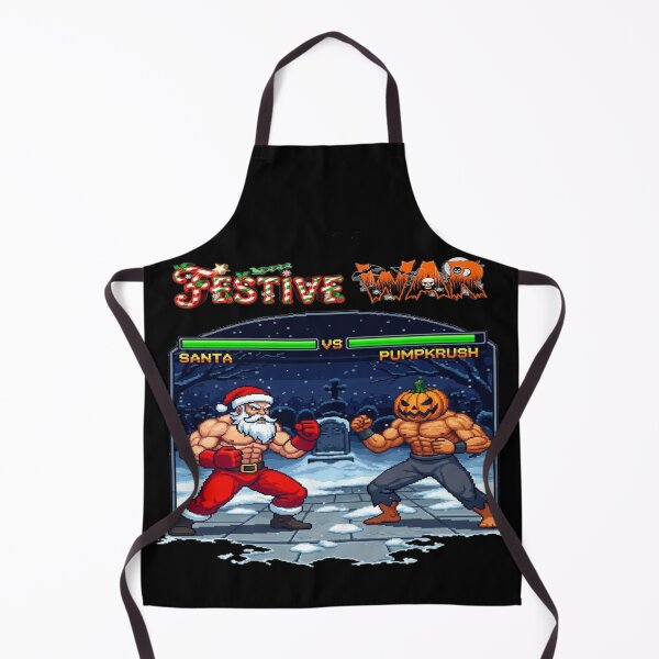 Item preview, Festive War – Pixel Art Christmas Street Fighter Style Santa vs Pumpkin Fighter designed and sold by PunkVerseStudio.