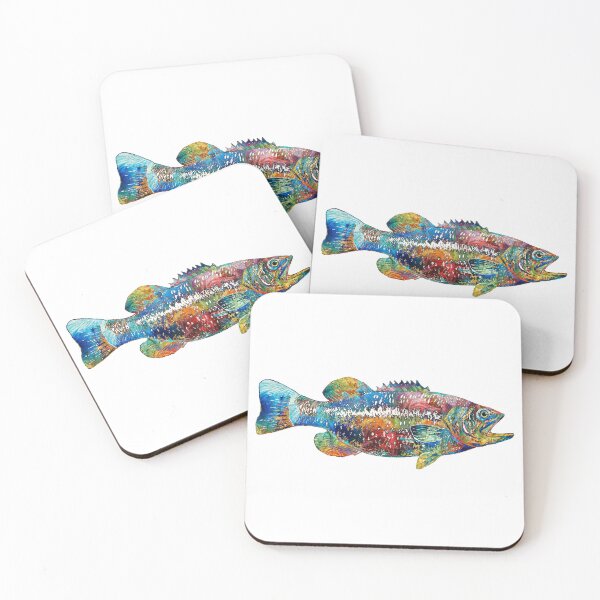 Item preview, Colorful Large Mouth Bass Fish On White designed and sold by Sharon Cummings Art.