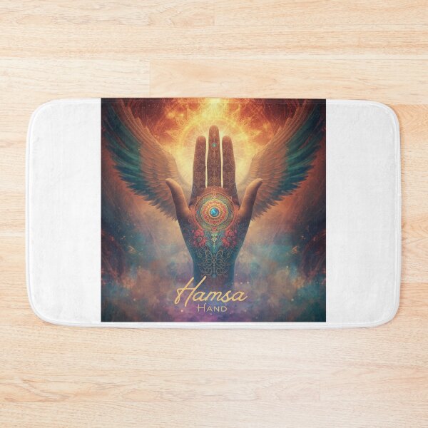 Item preview, Spiritual Hamsa Hand with Wings and Mandala – Symbol of Protection and Energy designed and sold by JuanaDesigns.