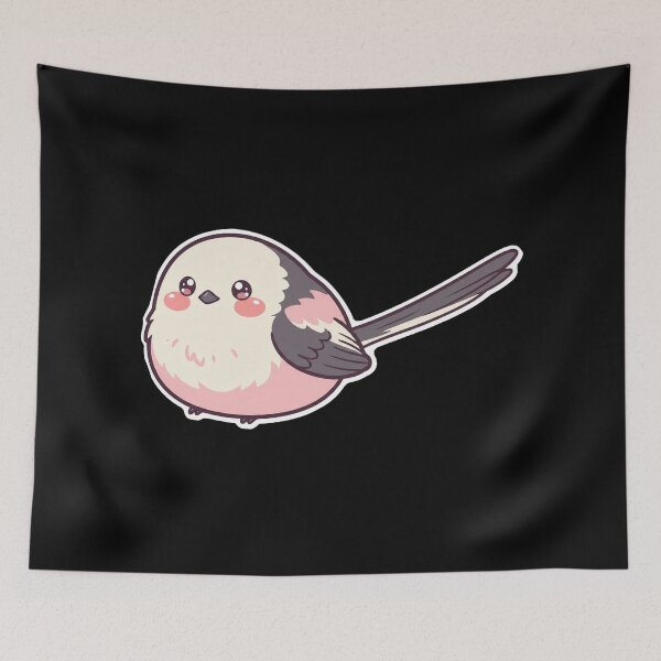 Item preview, Cute Chibi Long-tailed Tit - Kawaii Fluffy Bird Sticker designed and sold by flamini.