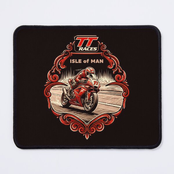 Item preview, Isle of Man TT Races Motorcycle Racing Vintage Emblem Art designed and sold by KiwiRider.