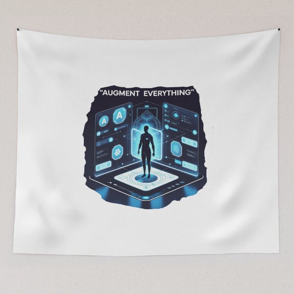 Item preview, Augment Everything, cyber minimal design designed and sold by SloganSauce.